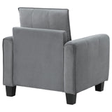 Davis Grey Upholstered Rolled Arm Accent Chair from Coaster - Luna Furniture