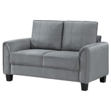 Davis Upholstered Rolled Arm Loveseat Grey from Coaster - Luna Furniture