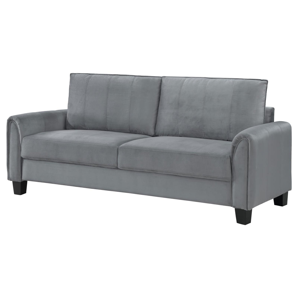 Davis  Upholstered Rolled Arm Sofa Grey - 509634 - Luna Furniture