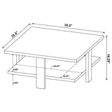 Dawn Square Engineered Wood Coffee Table With Shelf Mango from Coaster - Luna Furniture