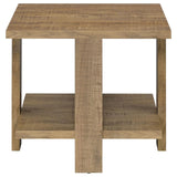 Dawn Square Engineered Wood End Table With Shelf Mango from Coaster - Luna Furniture