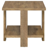 Dawn Square Engineered Wood End Table With Shelf Mango from Coaster - Luna Furniture