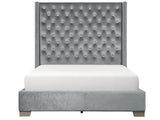 Franco Gray Velvet King Upholstered Bed