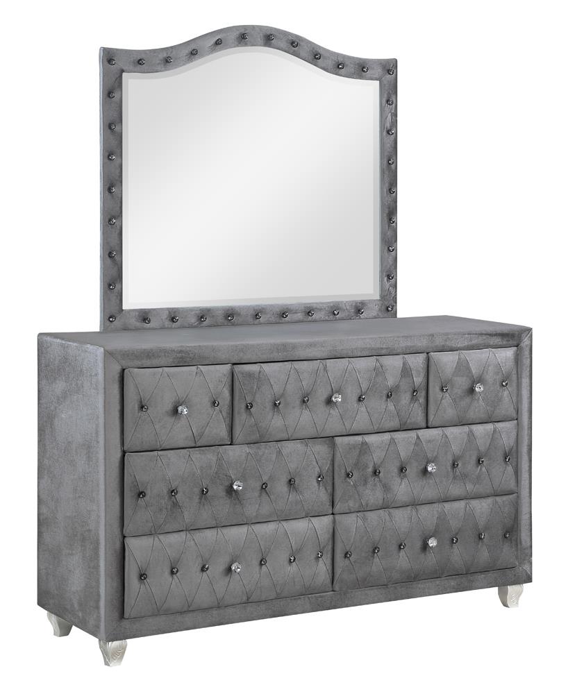 Deanna 5-piece Tufted California King Bedroom Set Grey - 205101KW-S5 - Luna Furniture