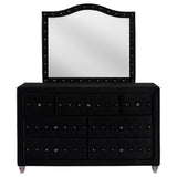 Deanna 7-drawer Rectangular Dresser with Mirror Black - 206103M - Luna Furniture