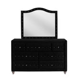 Deanna Button Tufted Mirror Black - 206104 - Luna Furniture