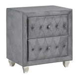 Deanna Upholstered Tufted Bedroom Set Grey - 205101KE-S4 - Luna Furniture