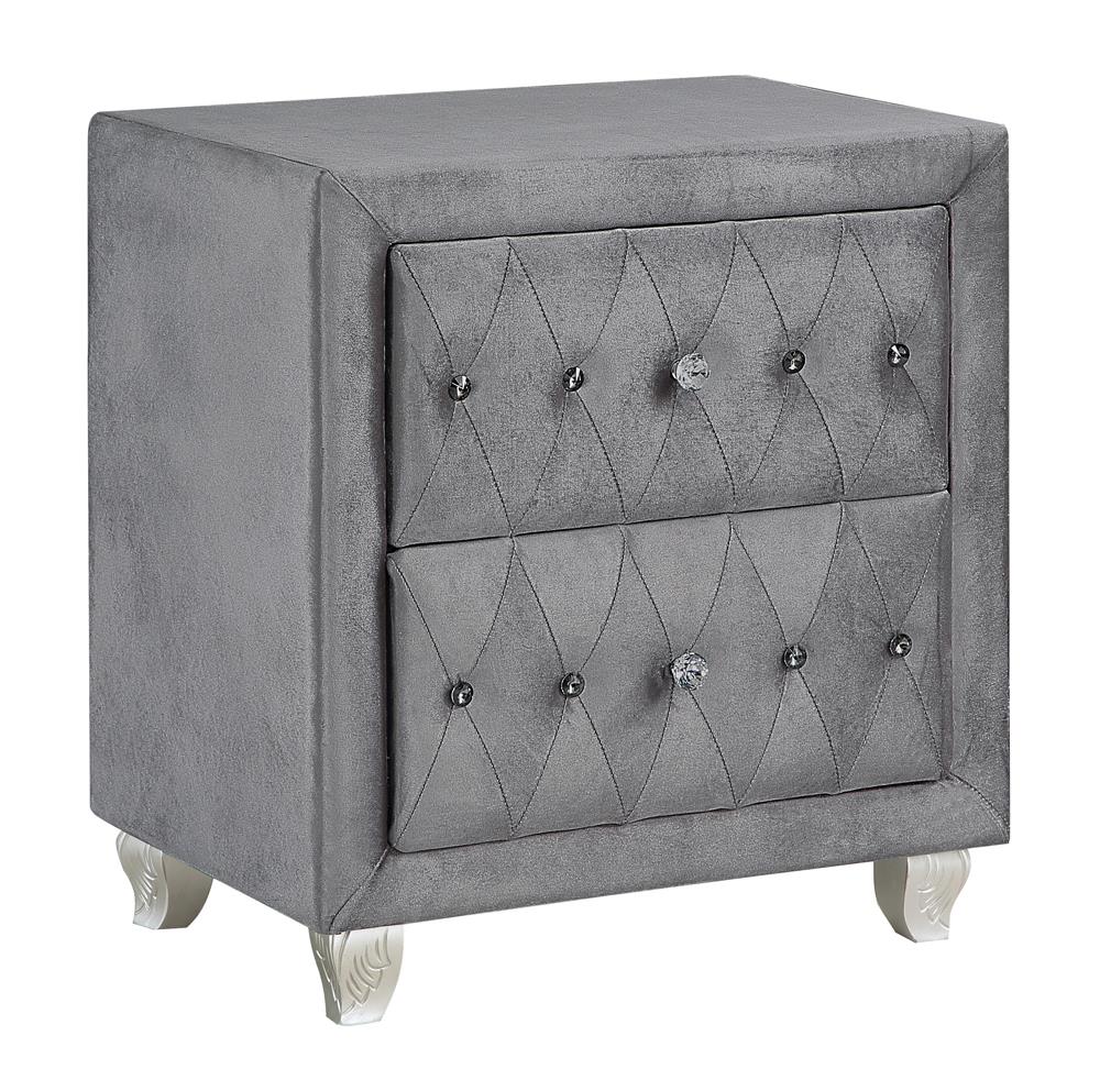 Deanna Upholstered Tufted Bedroom Set Grey - 205101Q-S4 - Luna Furniture