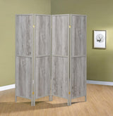 Deepika 4-Panel Folding Screen Gray Driftwood from Coaster - Luna Furniture