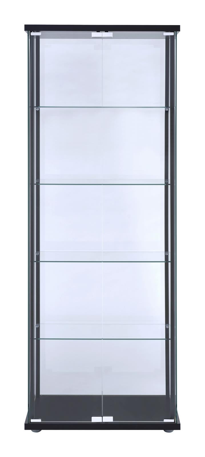 Delphinium 5-shelf Glass Curio Cabinet Black and Clear - 950170 - Luna Furniture