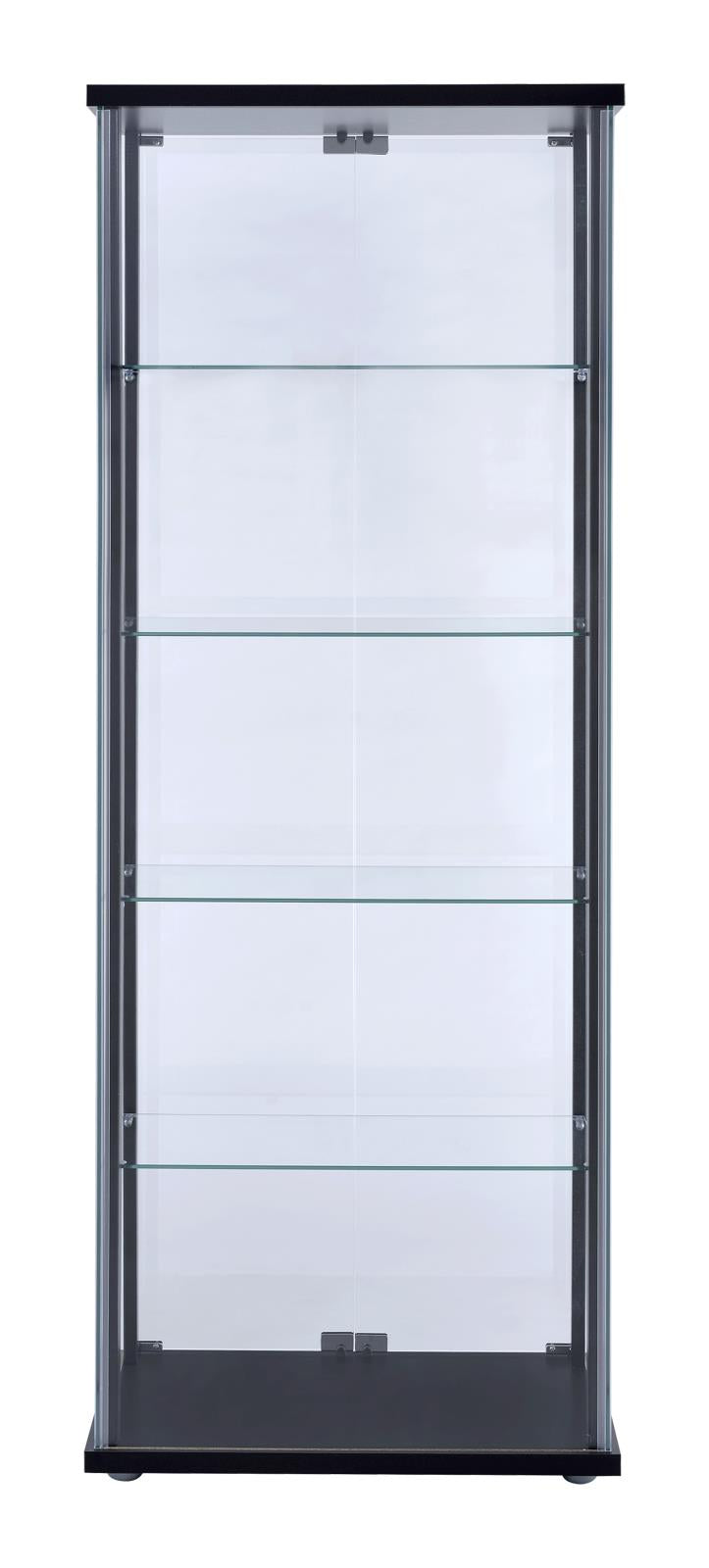 Delphinium 5-shelf Glass Curio Cabinet Black and Clear - 950170 - Luna Furniture