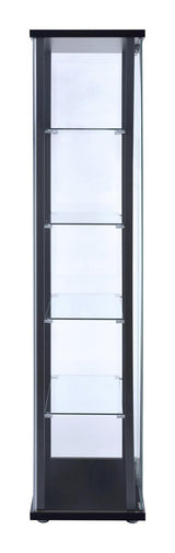 Delphinium 5-shelf Glass Curio Cabinet Black and Clear - 950170 - Luna Furniture