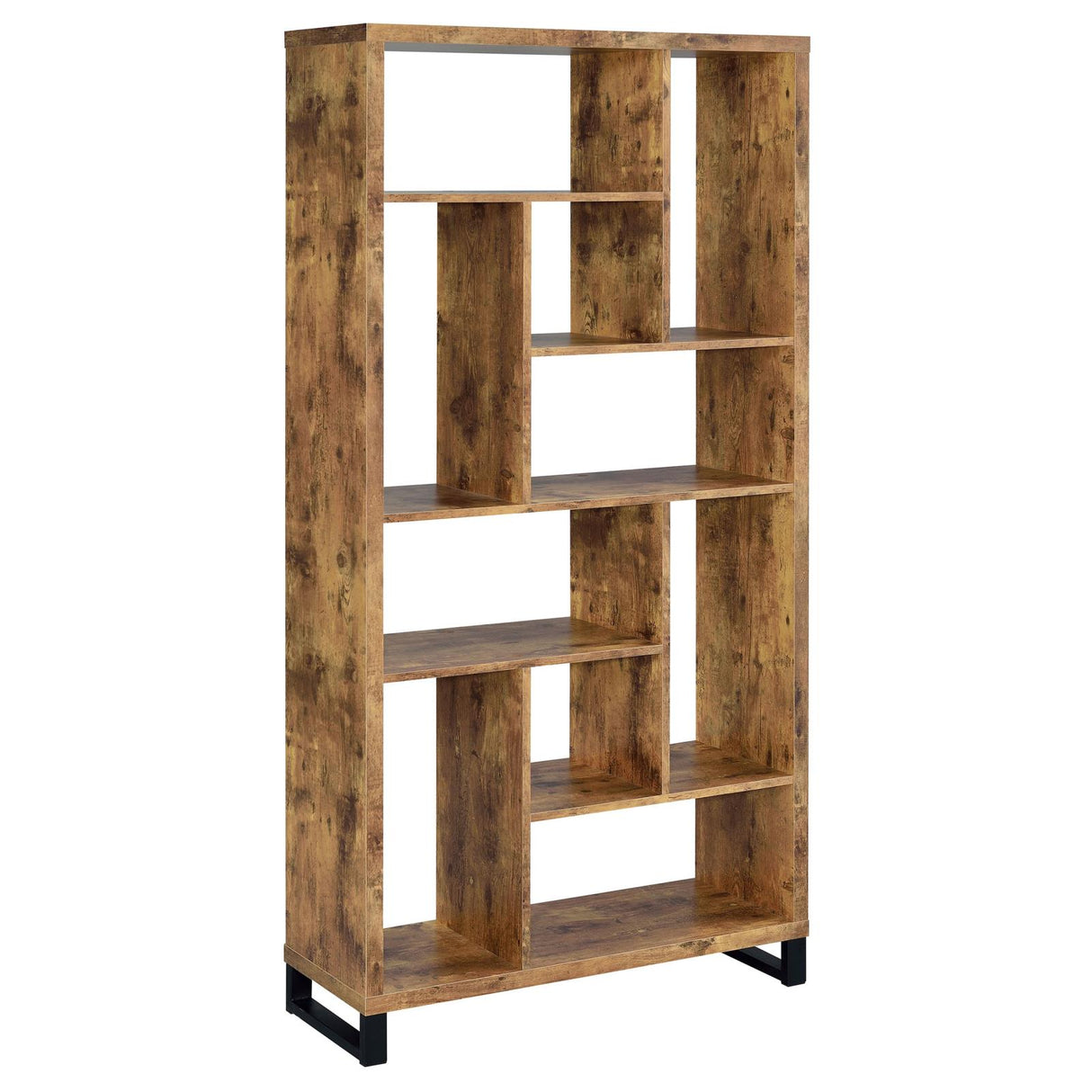 Delwin Antique Nutmeg 10-Shelf Bookcase from Coaster - Luna Furniture