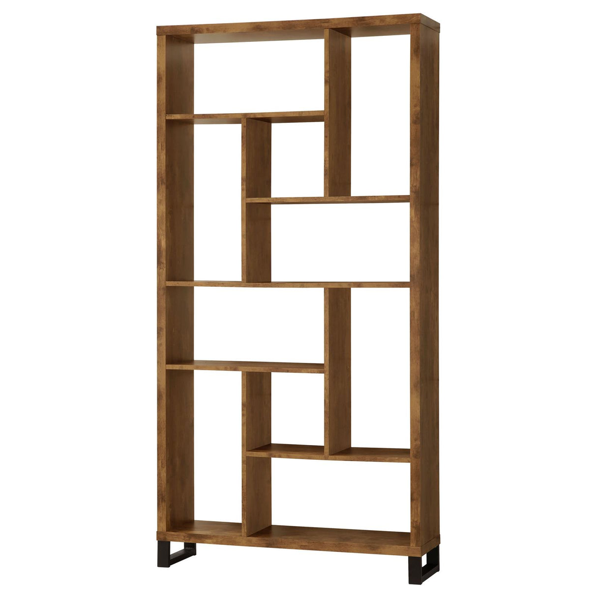 Delwin Antique Nutmeg 10-Shelf Bookcase from Coaster - Luna Furniture