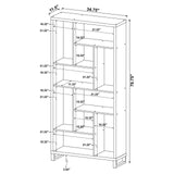 Delwin Antique Nutmeg 10-Shelf Bookcase from Coaster - Luna Furniture