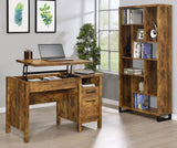 Delwin Antique Nutmeg Lift Top Office Desk with File Cabinet from Coaster - Luna Furniture