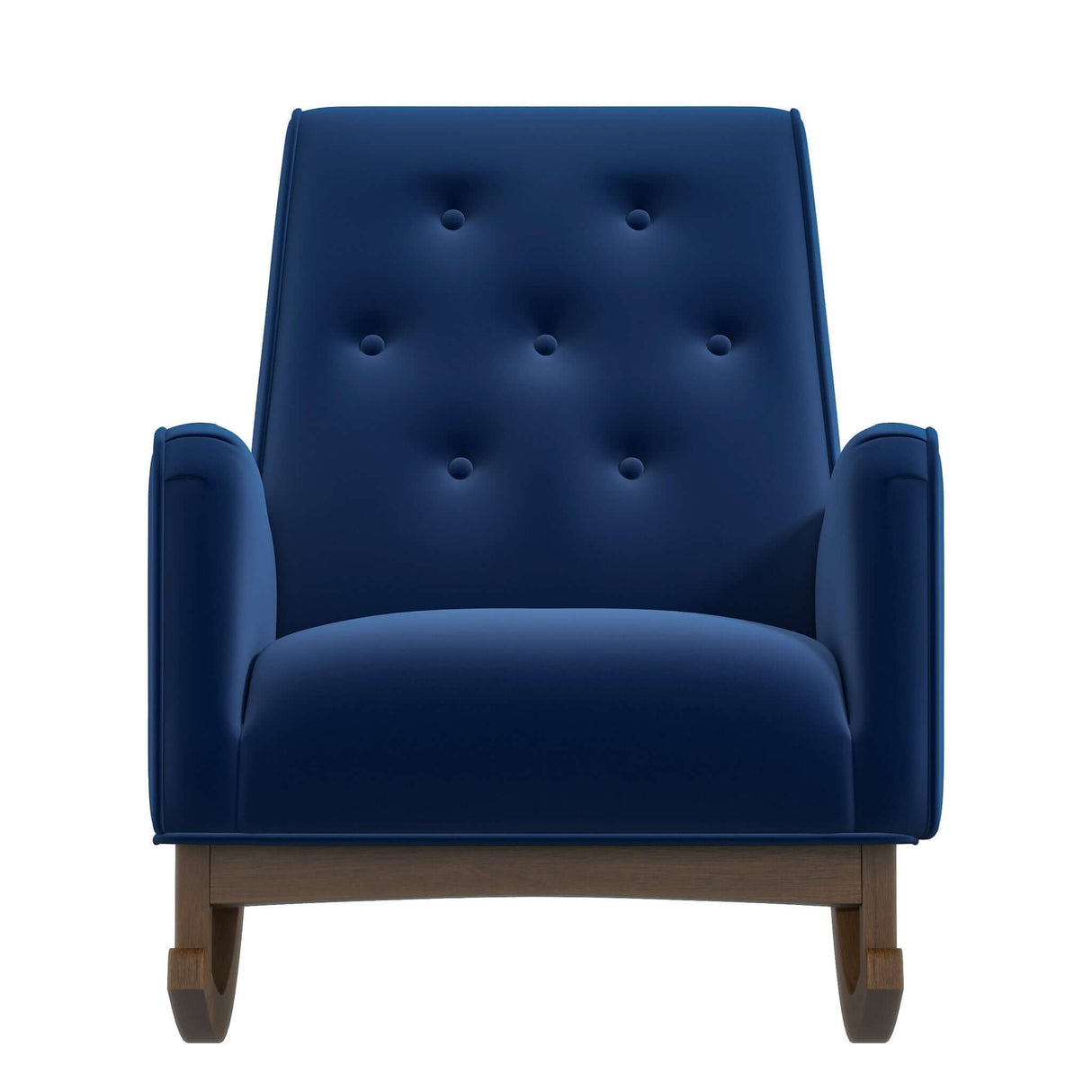 Demetrius Solid Wood Rocking Chair Blue Velvet - AFC00029 - Luna Furniture