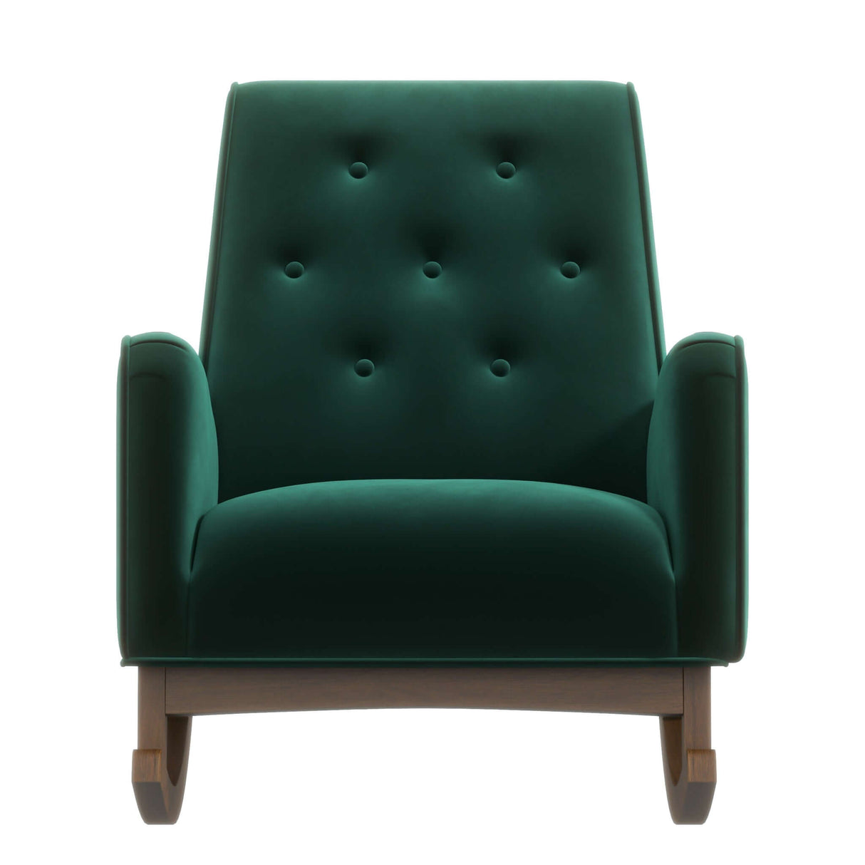 Demetrius Solid Wood Rocking Chair Green Velvet - AFC00010 - Luna Furniture