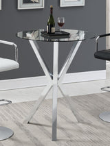 Denali Chrome Round Glass Top Bar Table from Coaster - Luna Furniture