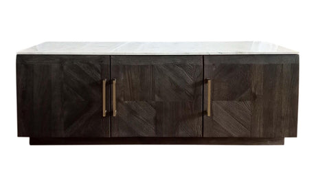 Dennis 3-door Marble Top Dining Sideboard Server White and Tobacco Grey from Coaster - Luna Furniture