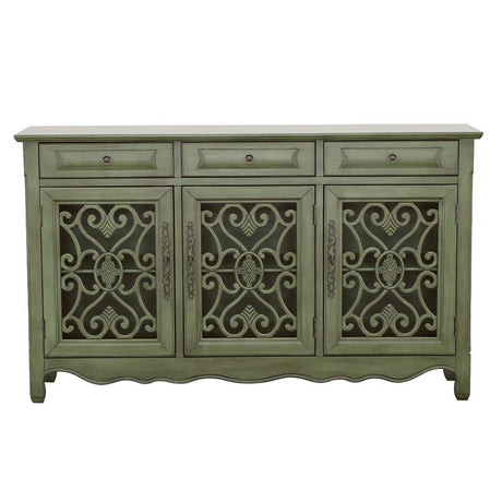 Deserie 3-door Accent Cabinet Antique Green - 950357 - Luna Furniture