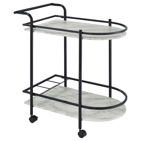 Desiree Black Rack Bar Cart with Casters from Coaster - Luna Furniture