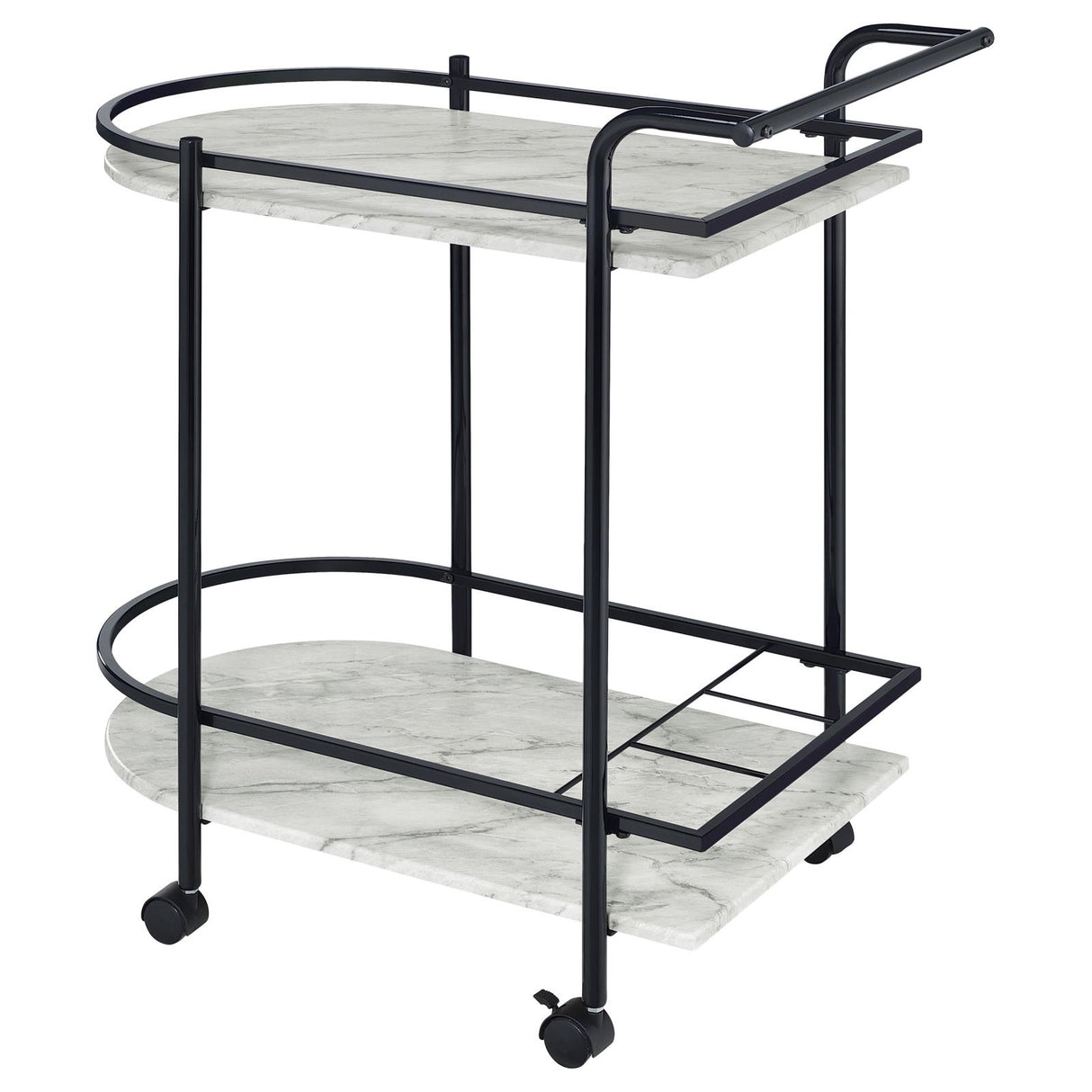 Desiree Black Rack Bar Cart with Casters from Coaster - Luna Furniture