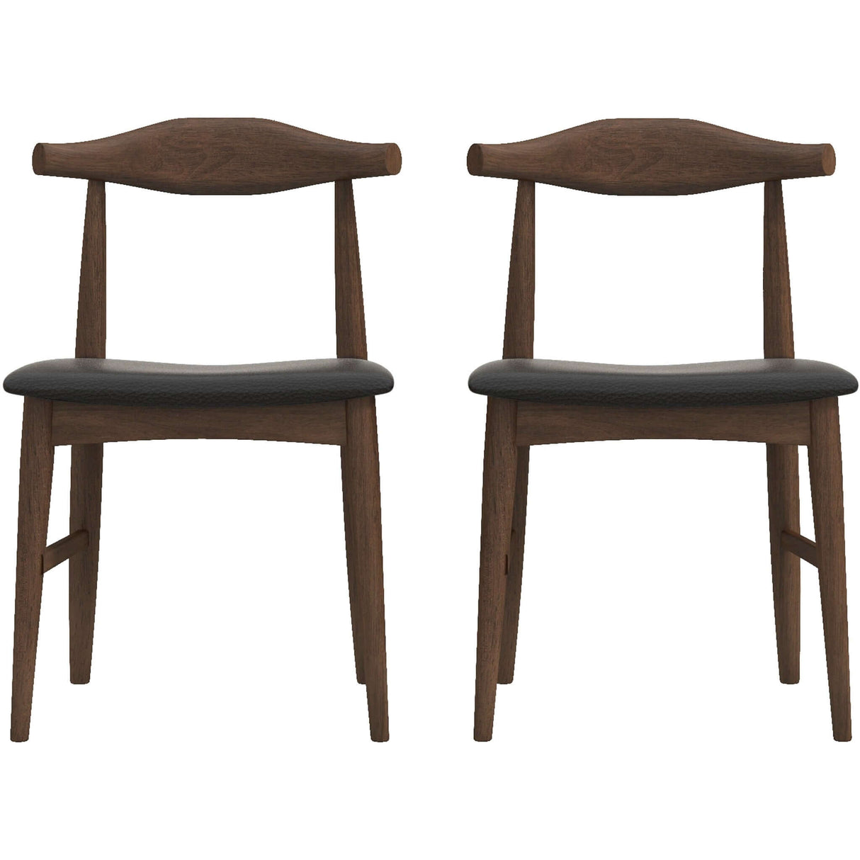 Destiny Dining Chairs (Set of 2) Black Vegan Leather - AFC00037 - Luna Furniture