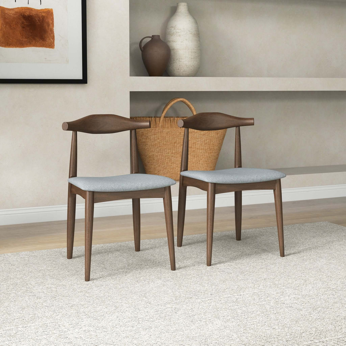 Destiny Dining Chairs (Set of 2) Grey Linen - AFC00030 - Luna Furniture