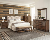 Devon Beige/Burnished Oak 4-Piece Upholstered California King Bedroom Set from Coaster - Luna Furniture