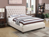 Devon Button Tufted Upholstered Full Bed Beige - 300525F - Luna Furniture