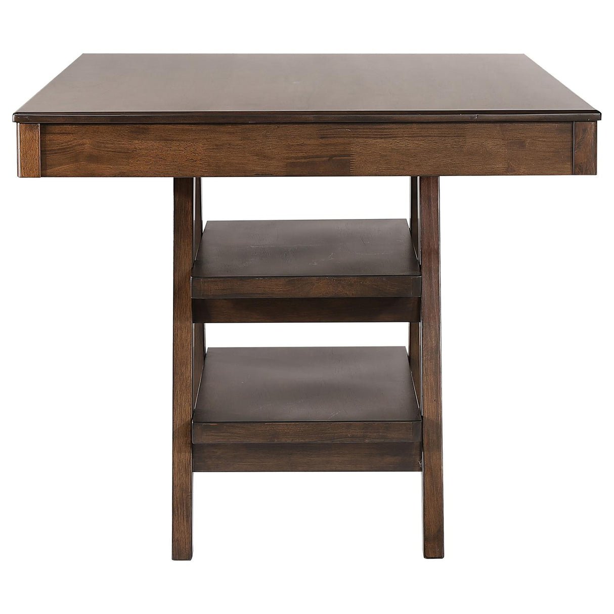 Dewey Walnut 2-Drawer Counter Height Table with Open Shelves from Coaster - Luna Furniture