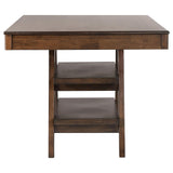 Dewey Walnut 2-Drawer Counter Height Table with Open Shelves from Coaster - Luna Furniture