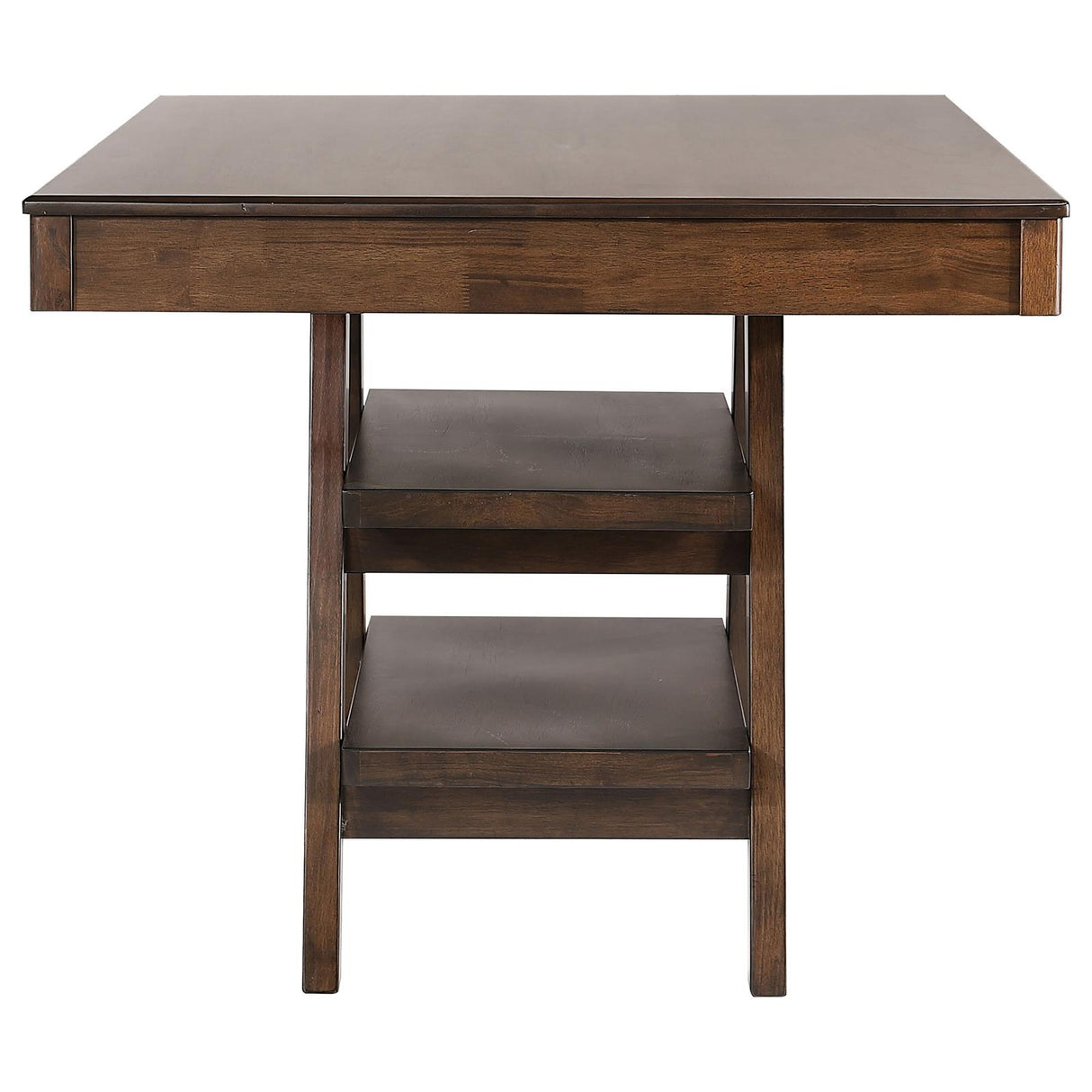 Dewey Walnut 2-Drawer Counter Height Table with Open Shelves from Coaster - Luna Furniture