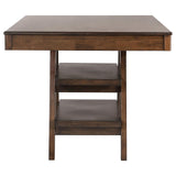 Dewey Walnut 2-Drawer Counter Height Table with Open Shelves from Coaster - Luna Furniture