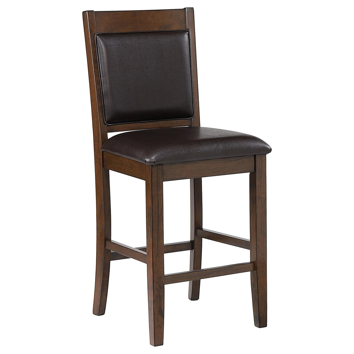 Dewey Brown/Walnut Upholstered Counter Height Chairs with Footrest, Set of 2 from Coaster - Luna Furniture