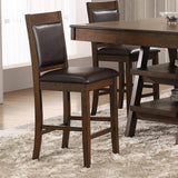 Dewey Brown/Walnut Upholstered Counter Height Chairs with Footrest, Set of 2 from Coaster - Luna Furniture