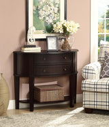 Diane Cappuccino 2-Drawer Demilune Shape Console Table from Coaster - Luna Furniture