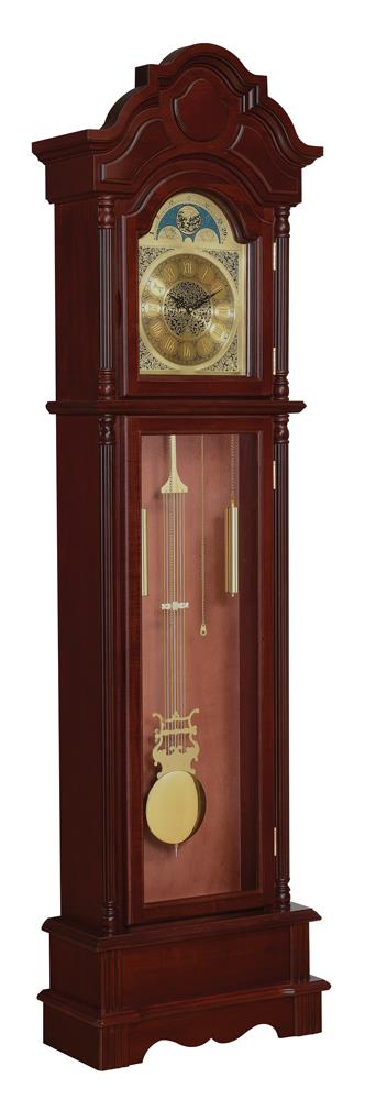 Diggory Brown Red/Clear Grandfather Clock from Coaster - Luna Furniture