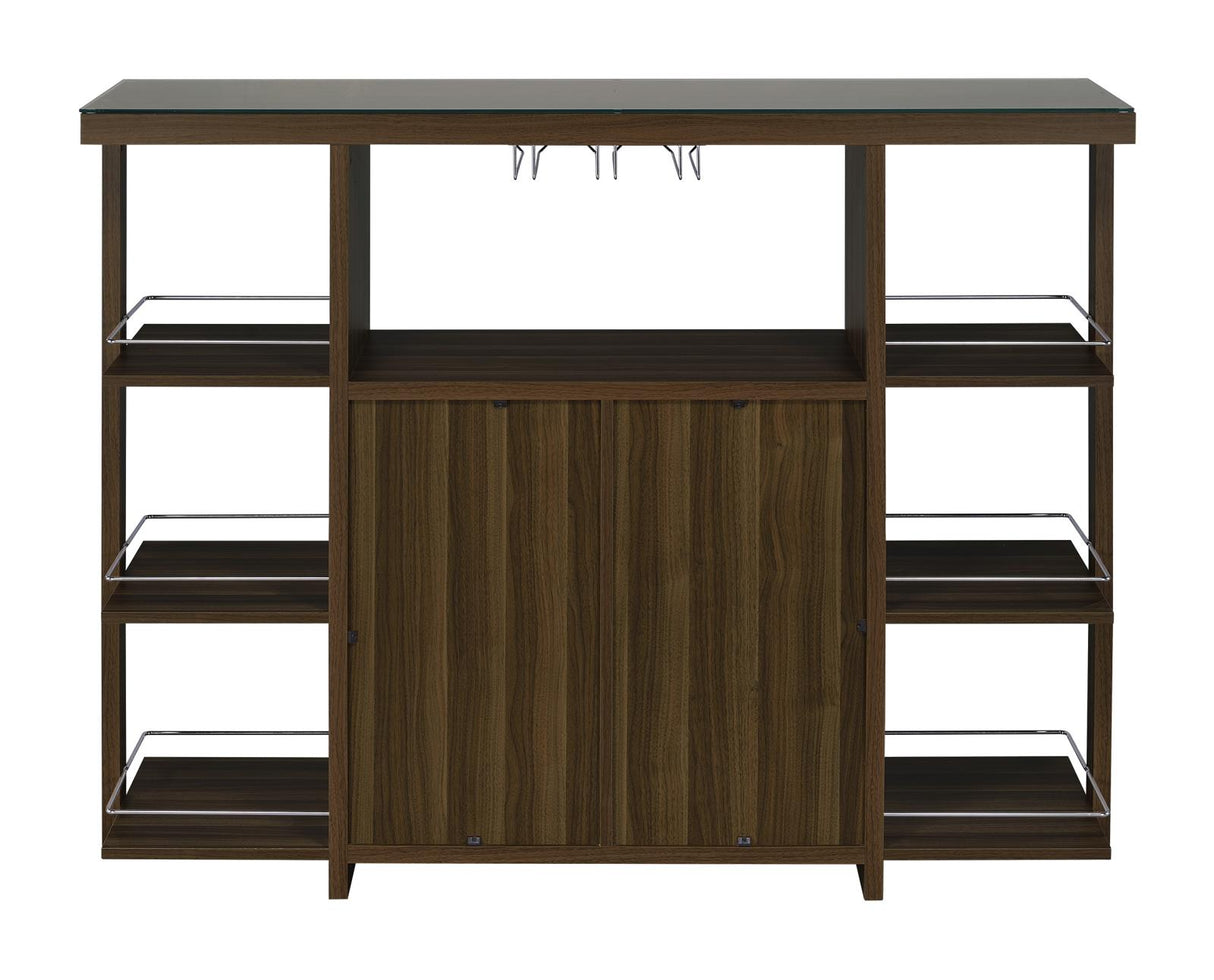 Diggs Walnut Bar Unit with Wine Bottle Storage from Coaster - Luna Furniture