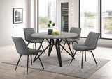 Diggs Gray/Gunmetal Upholstered Tufted Swivel Dining Chairs, Set of 2 from Coaster - Luna Furniture