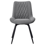 Diggs Gray/Gunmetal Upholstered Tufted Swivel Dining Chairs, Set of 2 from Coaster - Luna Furniture