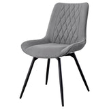 Diggs Gray/Gunmetal Upholstered Tufted Swivel Dining Chairs, Set of 2 from Coaster - Luna Furniture