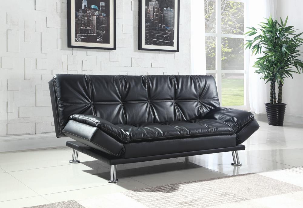 Dilleston Tufted Back Upholstered Sofa Bed Black from Coaster - Luna Furniture