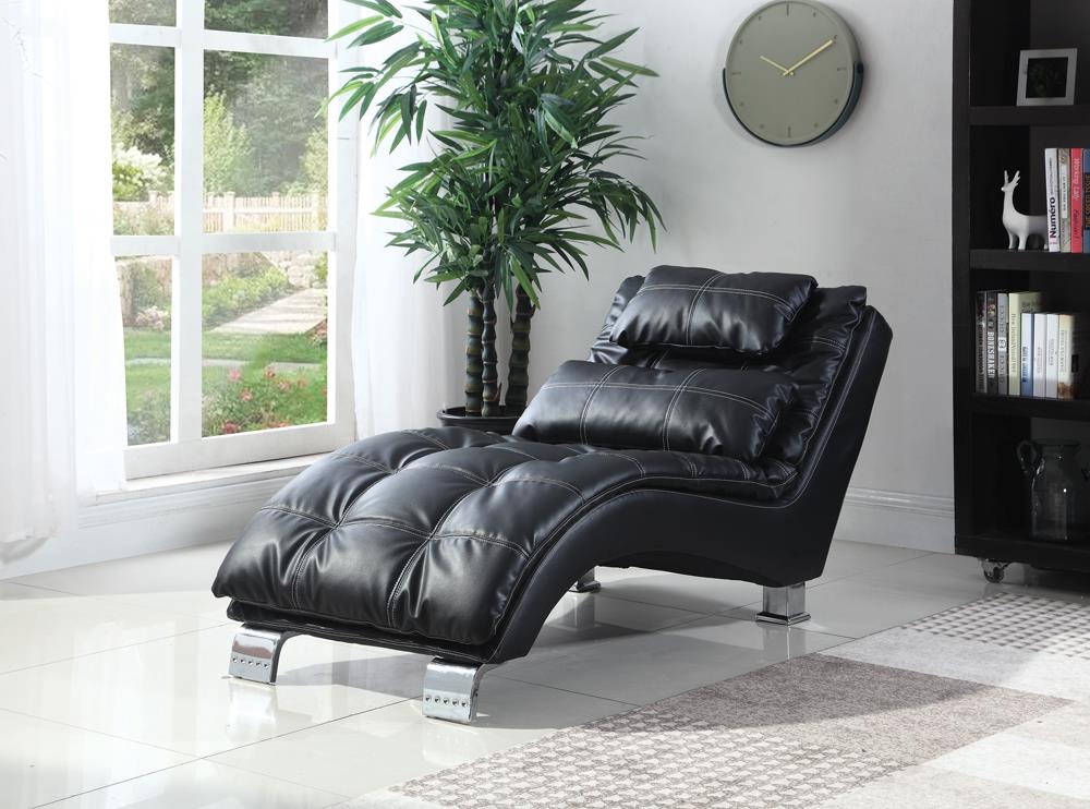 Dilleston Black Upholstered Chaise from Coaster - Luna Furniture