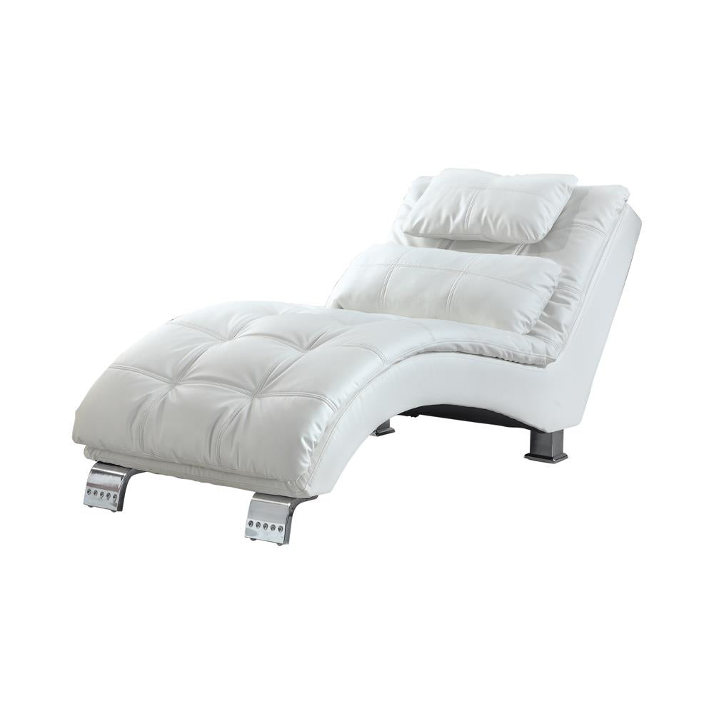 Dilleston White Upholstered Chaise from Coaster - Luna Furniture