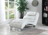 Dilleston White Upholstered Chaise from Coaster - Luna Furniture