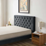 Dillon Velvet Platform Bed King / Blue - AFC00522 - Luna Furniture