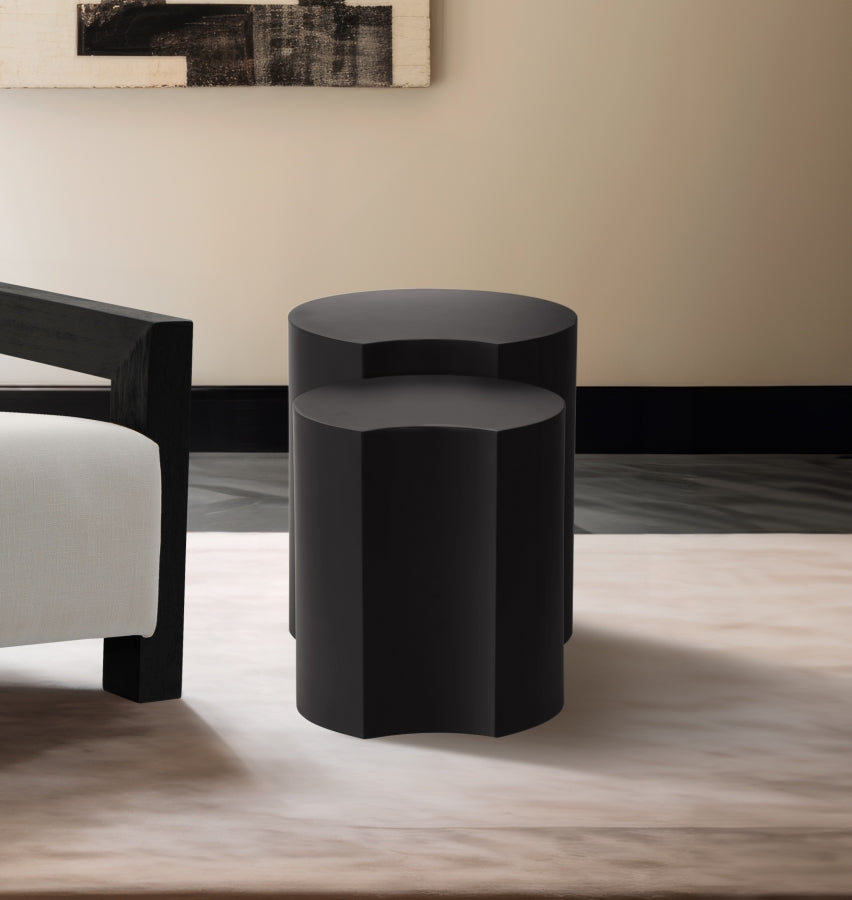 Dimple 2 Piece Modular Nesting End Table Black from Meridian - Luna Furniture