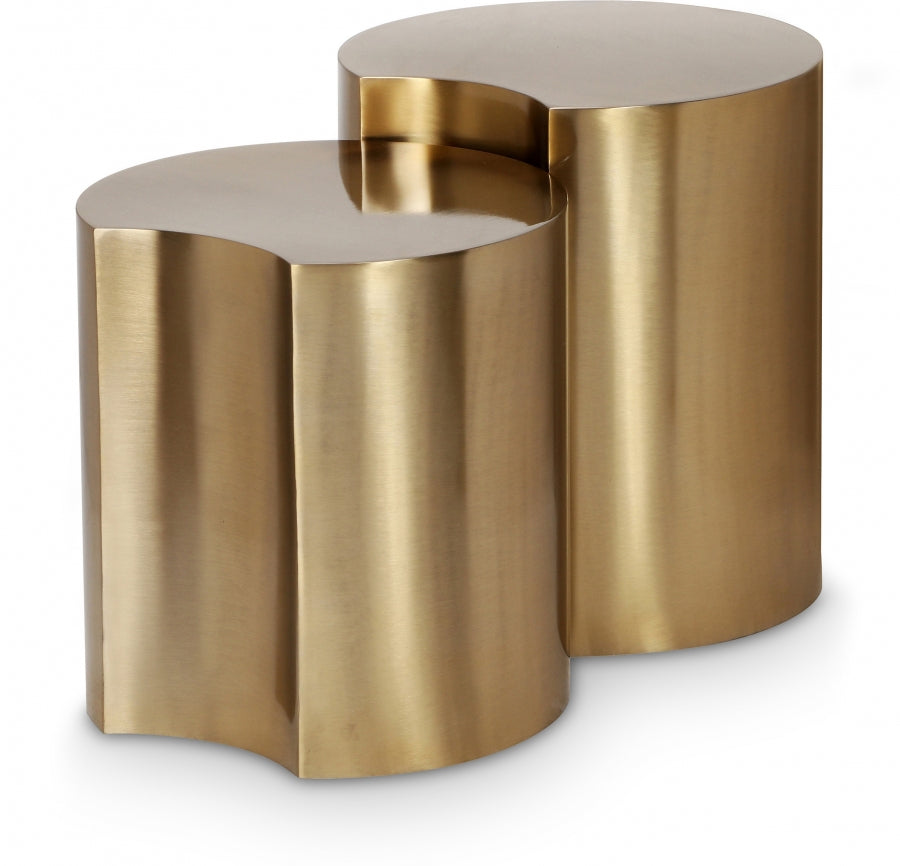 Dimple 2 Piece Modular Nesting End Table Gold from Meridian - Luna Furniture